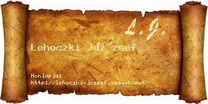 Lehoczki József névjegykártya